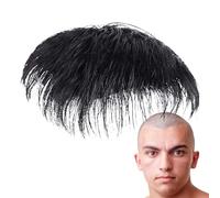Men's Hair Patch, pantaloncini Toppers Hairpiece, Clip-In Hairs Extensions, Natural Black Human Locks Toupee, Lightweight & Breathable Wig, (S/M/L), Replacement For Thinning & Baldness