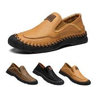Men's Handmade Leather Orthopedic Outdoor Loafers-Casual Breathable Slip on Business Moccasins, Comfortable Non-Slip Driving Walking Travel Shoes (Brown,45)