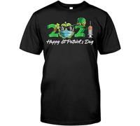 Men's Happy St Patricks Day 2021 Tee Women Men Irish Shamrock Gift T-Shirts Black L