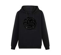Men's Heavyweight Hooded Fire And Blood Targaryen Long Sleeve Sweatshirts Black S