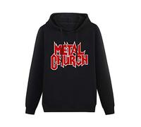 Men's Heavyweight Hooded Metal Church Long Sleeve Sweatshirts Black S