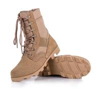 Men's High Top Military Tactical Boots Lace Up Lightweight Comfortable Military Work Shose Desert For Backpacking Mountaineering Travel Army Outdoor Jungle Hunting(Brown,46 EU)