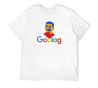 Men's Hip Hop Men Funny Goolag USSR Stalin Artsy Awesome Artwork Drawing Printed Street Guys Tees Swag 100% Cotton Camiseta T-Shirts White S
