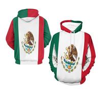 Men's Hoodie Classico Comodo Pullover Messico Bandiera Nazionale Hoodies Giacca A Maniche Lunghe con Polsini Ideale Weekend Wear Hoodie Men