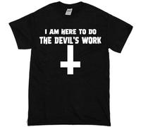 Men's I Am Here To Do The Devil's Work Devils Rejects T Shirt T-Shirts Black L