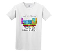 Men's I Wear This Periodically Periodic Table Science Geeky Elements Nerdy Fiction Education Scholar Research Funny Cool Birthday Gift Present Cotton T Shirt White XXL