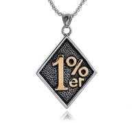 Mens In Acciaio Inox 1% er One Percent Ciondolo Outlaw Moto Biker Collane Moda Gioielli Catena