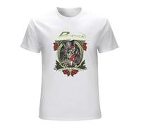 Men's in Poison We Trust Mens Skeleton Top Hat Rock Band Album Concert Merch T-Shirts White M