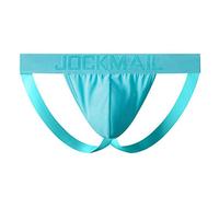 Mens Jockstrap Intimo Atletico Sostenitore Uomo Slip Jockstrap Confortevole Uomo Sport Intimo Jockstrap per Palestra Sport, Azzurro, L