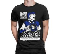 Men's Kazuya Miyuki Anime Funny T Shirt 2020 Fashion Printed Diamond No Ace Pure Cotton Clothing Shirt Black L