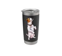 Mens Kids Watercolor Sit Pretty Begging Jack Russell Terrier Bicchiere termico in acciaio inox doppia parete