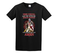 Men's Knight Templar The Devil Saw Me My Head Down Cotton T Shirt Black L