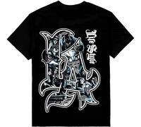 Men's La Life Style Mens Chicano Art Heavyweight Print On Shaka Wear Tee Black T-Shirts Black XXL