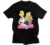 Mens Lady Oscar And Androne T Shirt Graphic Cotton The Rose of Versailles Tshirt Tee Shirt Graphic Tees Black S