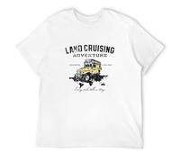Men's Land Cruiser Association Invert Plus Size Casual Car Short-Sleeved 3D Print Tees Guys Punk Designer Streetwear T-Shirts White L