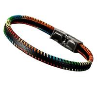 Men's Leather Bracelet with Clasp, Adjustable Handmade Braided | Mens leather wristbands, rainbow, monolayer, for Men,Creative Rainbow Bracelet with Clasp(23cm)