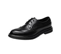 Mens Leather Oxford Dress Shoes Fashion Platform Height Increase Business Wedding Prom Formal Shoes(Black,38 EU)