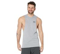 Canotta Under Armour Left Chest Cut-Off da uomo Acciaio Light Heather / Nero M