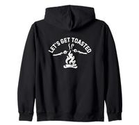 Mens Lets Get Toasted Camping Marshmallow pun Campfire Felpa con Cappuccio