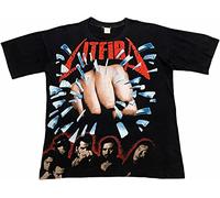 Men's Litfiba Terremoto - Maglietta Vintage Anni '90 Punto Singolo Musica Rock Italiana Black XL