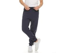 Men's Loose Joggers Pants Zipper Pockets Bundle Foot(Navy Blue M) | Loose bundle foot design, side zipper pockets, drawstring waist, solid color options, autumn winter wear