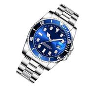 Men's Luxury Watch, Steel Strap Business Analog Watch, Waterproof Wristwatch, Easy-to-Read Fashion Accessory, 5.71x2.56x1.18 inches, Ideal for Formal and Casual Wear, White Steel