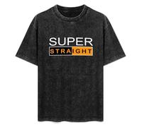 Men's Man Male Washed Vintage T Shirt Super Straight Unisex Antique Wash T-Shirts Black 3XL