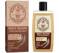 Men's Master Shampoo Stimolante per Uomo | Arricchito con Cile Rosso, Caffeina e Luppolo | Stimolante Capelli | Aroma Fresco e Maschile | Senza Parabeni | Idratante | Shampoo Fortificante | 260 ML