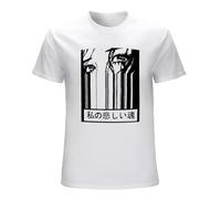 Men's Mens Fashion Sad Girl Harajuku Aesthetic Anime Japanese Style Afraid of The Dark Tops My Sad Soul Cartoon Print T-Shirts White S