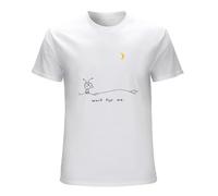 Men's Moby Wait for Me Printed Tee Graphic Funny Shirt S T-Shirts White L