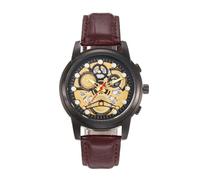 Mens Moda Cinturino In Pelle Orologi Meccanici - Uomini Meccanici Orologio Automatico Montre Homme, Orologi Di Affari Impermeabile Per Gli Uomini Orologi Da Uomo Orologio Da Uomo Orologi, marrone