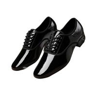 Men's Modern Shoes Latin Dance Ballroom Square Anti Slip Sneakers Breathable Leather Man Tango Per Balli Latino-americani, Salsa(Outdoor black,40)