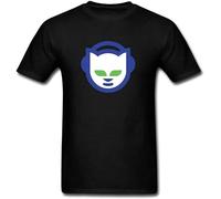 Men's Napster Logo T Shirt Short Sleeves Funny Graphic Tee Shirt Black L