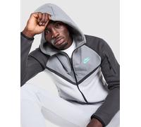 Mens Nike Felpa con Cappuccio Tech Mix Full Zip - Grigio, grigio XXL