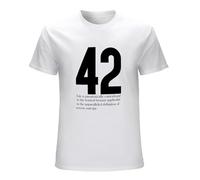 Men's Number 42 The Hitchhiker&Rsquos Guide To The Galaxy Douglas Adams T-Shirts White M