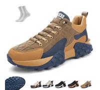 Men's Orthopedic Comfort Sneakers, 2026 New Casual Waterproof Breathable Non Slip Slip-On Lightweight Tennis Sneaker Retro Platform Sole Walking Running Shoes Arch Support(Marrone,43 EU)