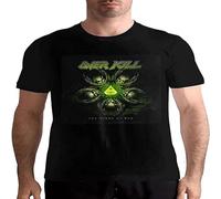 Mens Over-Kill Band Round Neck Pure Cotton Short Sleeve Comfortable Adult Shirt.Shirts Top Black XL