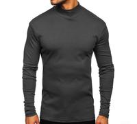 Men's per slim Fit Turtleneck Long Sleeve Shirt L-3XL Men's per(Dark Gray XL)