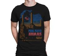Mens Pink Floyd Animals Pig Stain Black T-Shirt Small