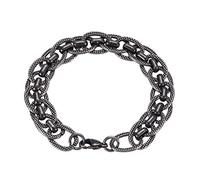 Men's Pledge Bangle, Stainless Steel Bracelet Boys Link Chain Bracelet Men's Bracelet with Lobster Clasp, Stainless Steel, Without Zirconia