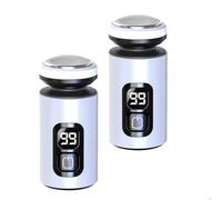 Men's Portable Electric Mini Shaver with Floating Blades, Compact Face Shaver with LED Display, Electric Razor for Men, Rechargeable Travel Razors (White*2)