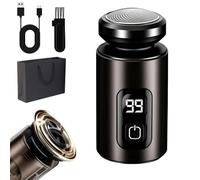 Men's Portable Electric Mini Shaver with Floating Blades, Electric Razor for Men, Compact Face Shaver with LED Display, IPX7 Waterproof, USB Rechargeable for Travel & Daily Use (Black)