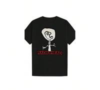 Men's Radiohead Graphic Black T-Shirt - Funny Vintage-Inspired Design with Abstract Character & "RADIOHEAD" Print, Casual Polyester Crew Neck Tee, Machine Washable KOMFORT UND SICHERHEIT - Dieses Kind