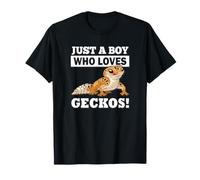 Mens Reptile Boy Who Loves Leopard Geckos Lover Maglietta