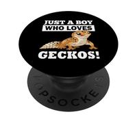 Mens Reptile Boy Who Loves Leopard Geckos Lover PopSockets PopGrip Adesivo