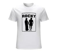 Men's Rocky Adrian Holiding Hands Silhouette Tee T-Shirts White XL