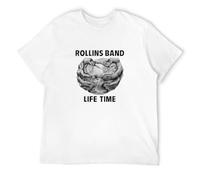 Men's Rollins Band Life Time Black Men Rock Rock Band Shirt T-Shirts White M