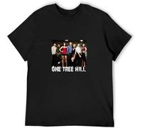 Men's Round Neck T-Shirt One Tree Hill Drama TV Series Group Pure Cotton is More Hygroscopic Black XXL