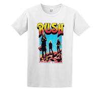 Men's Rush Hemispheres Retro Full Colour Distressed 100% Prog Rock Cotton T Shirt White S