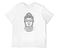 Mens S Orange T Shirt Buddha Head God Zen Relaxation Top White L